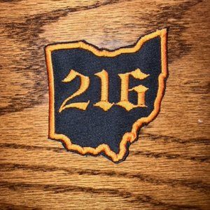 Ohio proud area code 216 patch in Harley-Davidson orange and black colors